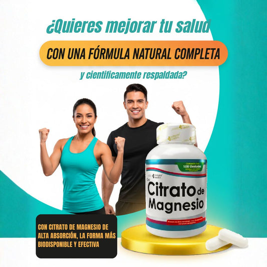 CITRATO DE MAGNESIO: LA FORMA MÁS BIODISPONIBLE Y EFECTIVA DEL MERCADO, MEJORA TU DIGESTIÓN, SUEÑO Y ENERGÍA NATURALMENTE.